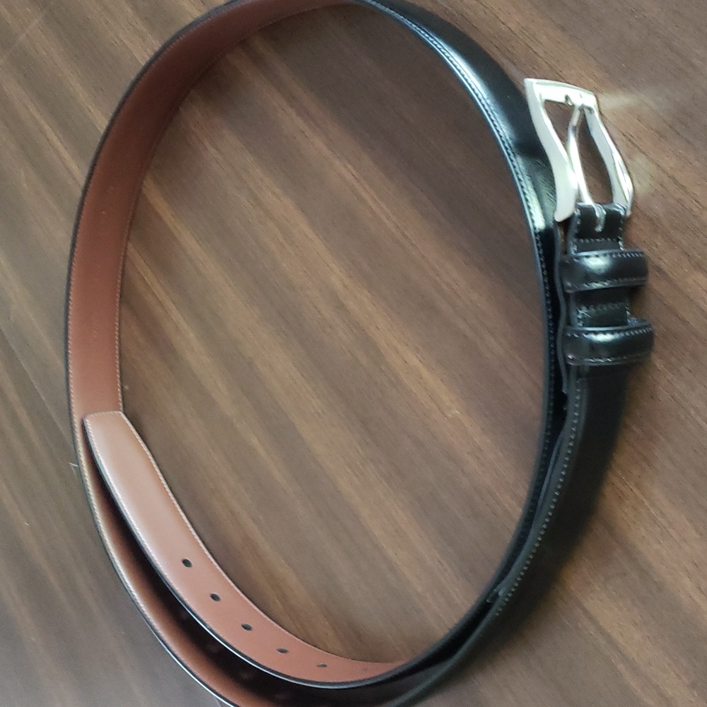 Perry Ellis Portfolio Black Leather Belt Size 48